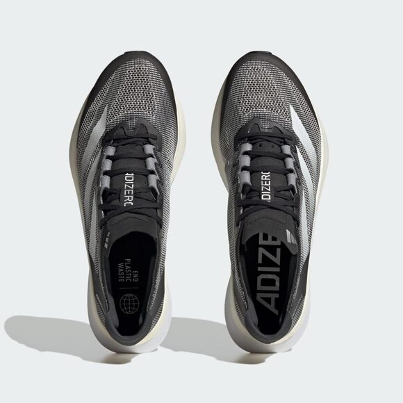 NWT adidas Men’s Adizero Boston 12 Running Sneakers Black/White/Carbon, Size 6 main image 6
